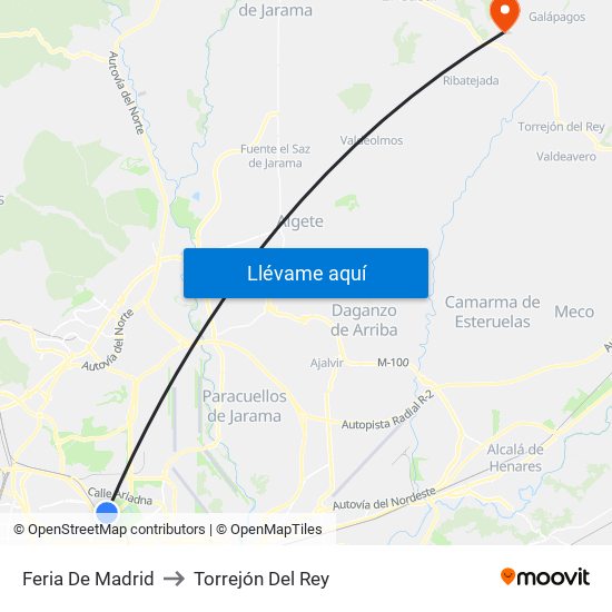 Feria De Madrid to Torrejón Del Rey map