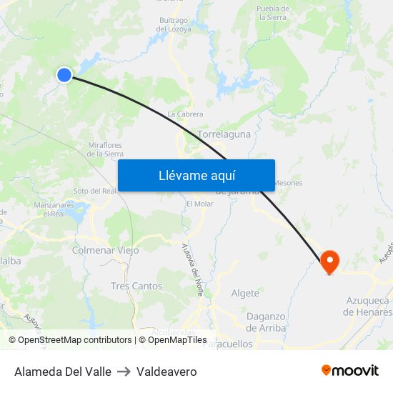 Alameda Del Valle to Valdeavero map