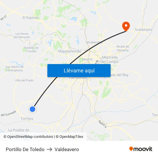 Portillo De Toledo to Valdeavero map