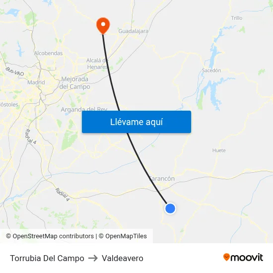 Torrubia Del Campo to Valdeavero map