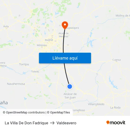 La Villa De Don Fadrique to Valdeavero map