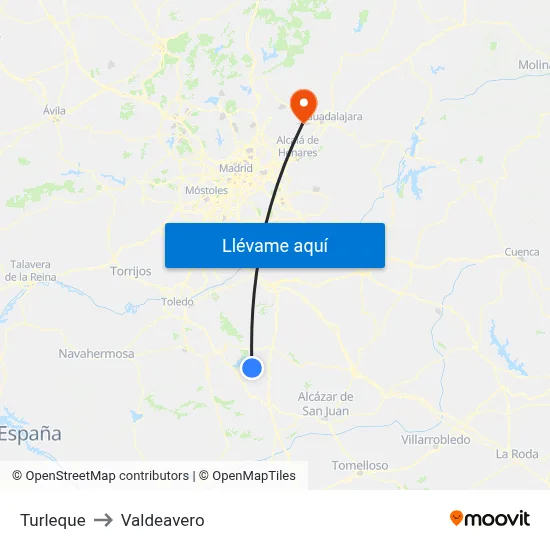 Turleque to Valdeavero map