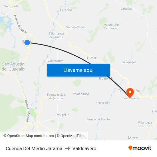 Cuenca Del Medio Jarama to Valdeavero map