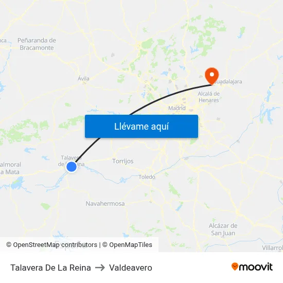 Talavera De La Reina to Valdeavero map