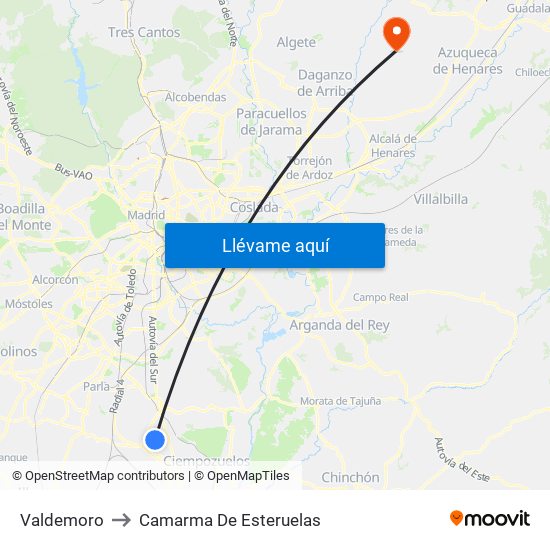 Valdemoro to Camarma De Esteruelas map