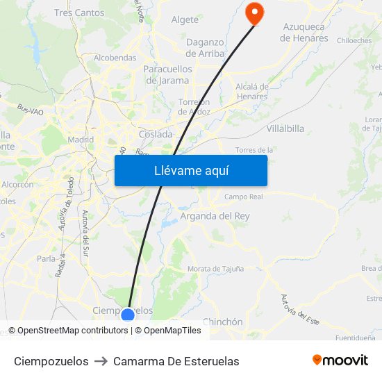 Ciempozuelos to Camarma De Esteruelas map