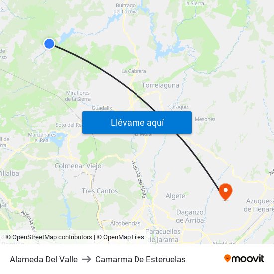 Alameda Del Valle to Camarma De Esteruelas map