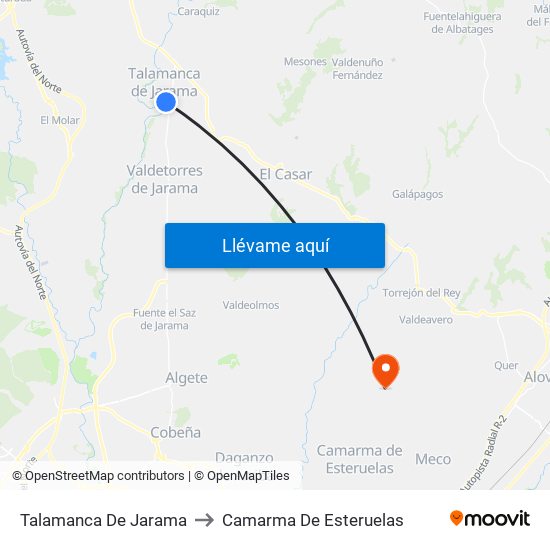 Talamanca De Jarama to Camarma De Esteruelas map