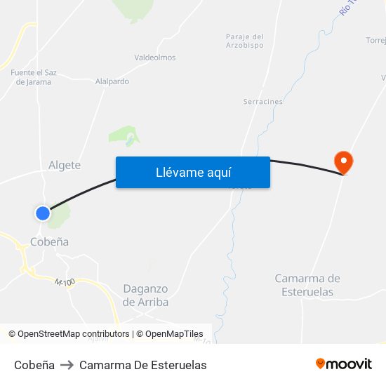 Cobeña to Camarma De Esteruelas map