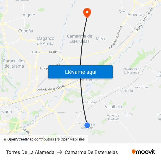 Torres De La Alameda to Camarma De Esteruelas map