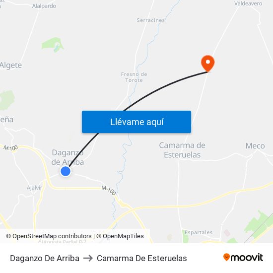Daganzo De Arriba to Camarma De Esteruelas map