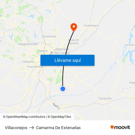 Villaconejos to Camarma De Esteruelas map