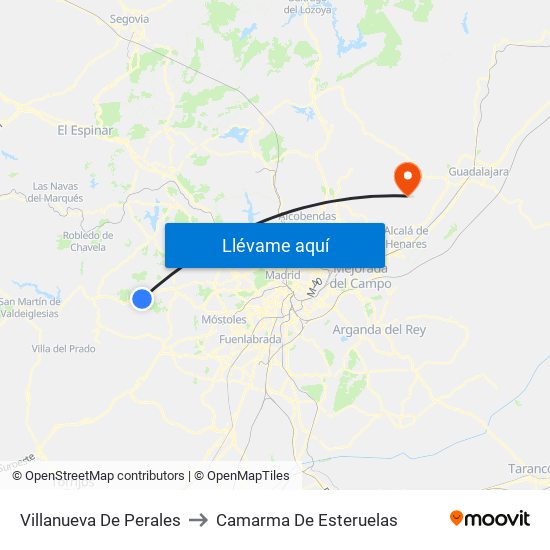Villanueva De Perales to Camarma De Esteruelas map