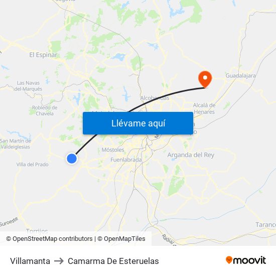Villamanta to Camarma De Esteruelas map