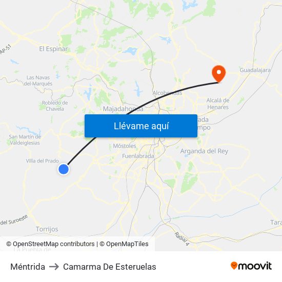 Méntrida to Camarma De Esteruelas map