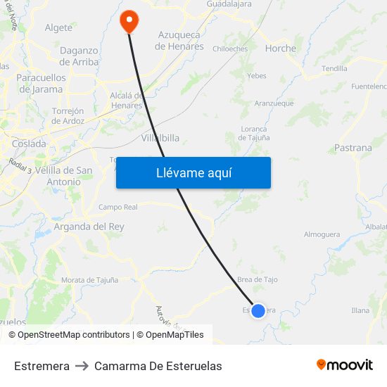 Estremera to Camarma De Esteruelas map