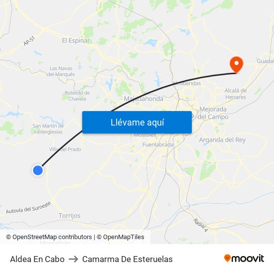 Aldea En Cabo to Camarma De Esteruelas map