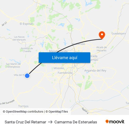 Santa Cruz Del Retamar to Camarma De Esteruelas map