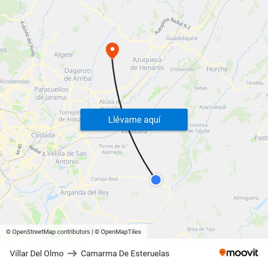 Villar Del Olmo to Camarma De Esteruelas map