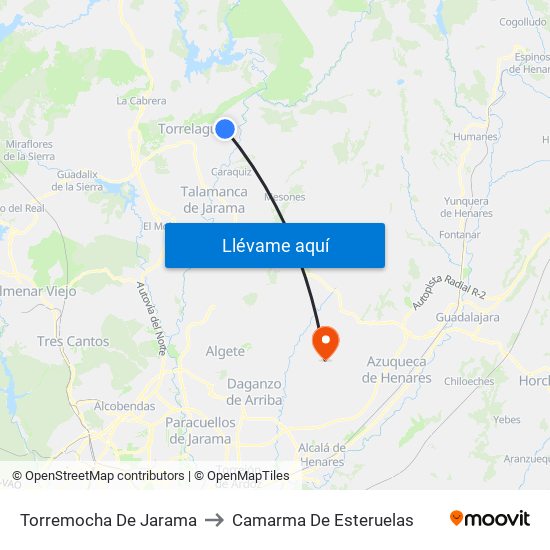 Torremocha De Jarama to Camarma De Esteruelas map