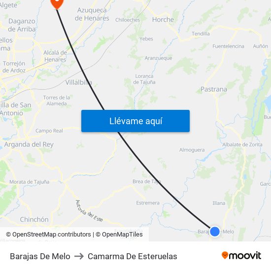 Barajas De Melo to Camarma De Esteruelas map