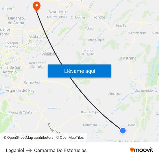 Leganiel to Camarma De Esteruelas map