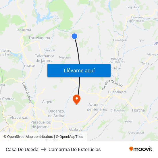 Casa De Uceda to Camarma De Esteruelas map