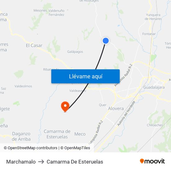 Marchamalo to Camarma De Esteruelas map