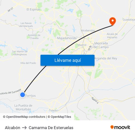 Alcabón to Camarma De Esteruelas map