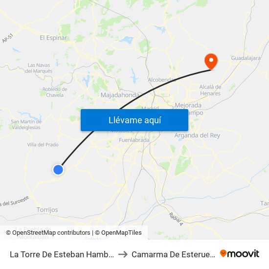 La Torre De Esteban Hambrán to Camarma De Esteruelas map