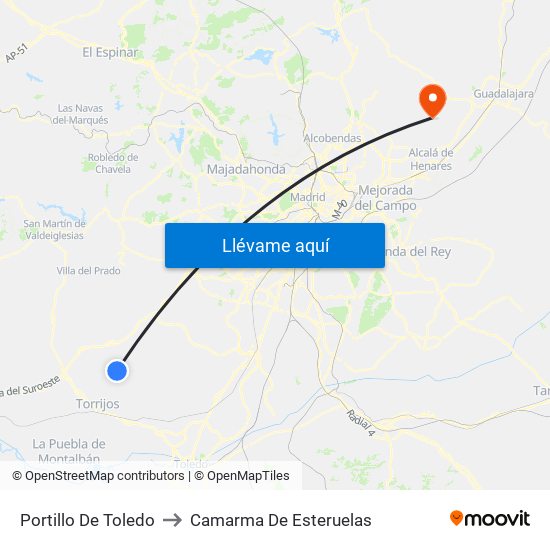 Portillo De Toledo to Camarma De Esteruelas map