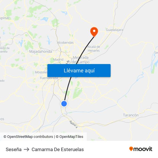 Seseña to Camarma De Esteruelas map