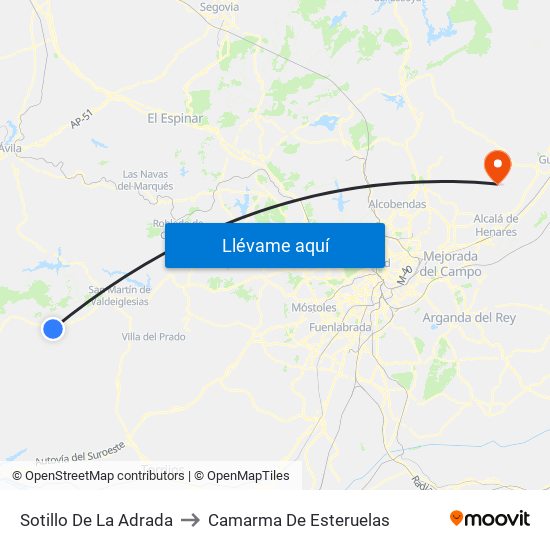 Sotillo De La Adrada to Camarma De Esteruelas map