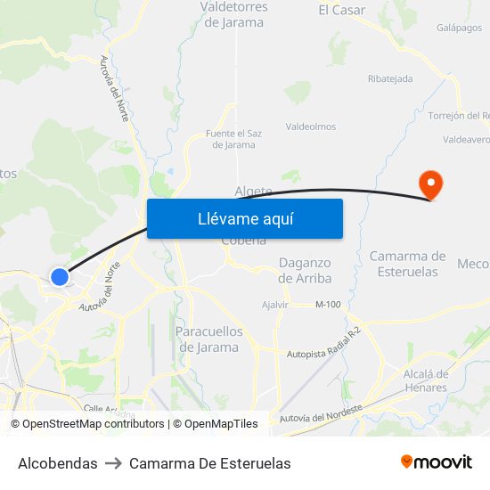 Alcobendas to Camarma De Esteruelas map