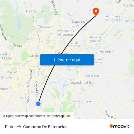 Pinto to Camarma De Esteruelas map