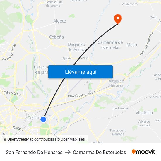 San Fernando De Henares to Camarma De Esteruelas map