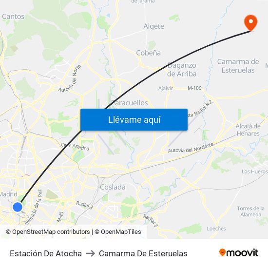 Estación De Atocha to Camarma De Esteruelas map
