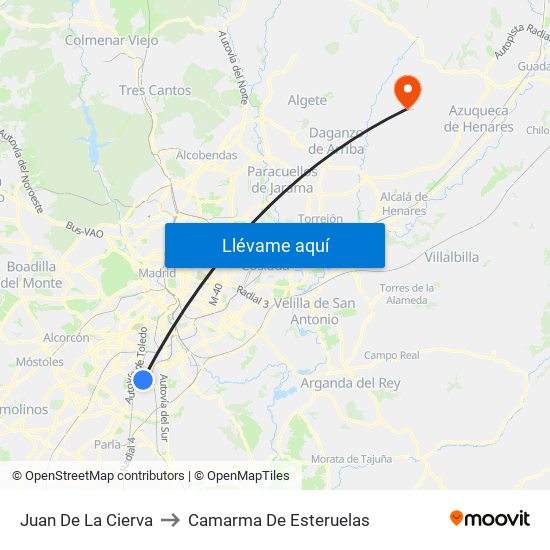 Juan De La Cierva to Camarma De Esteruelas map