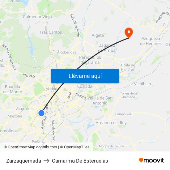 Zarzaquemada to Camarma De Esteruelas map
