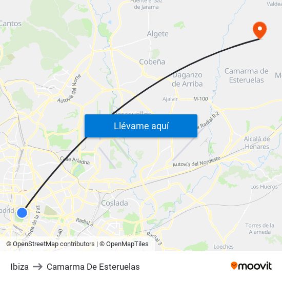 Ibiza to Camarma De Esteruelas map