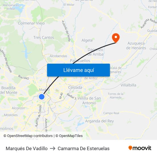 Marqués De Vadillo to Camarma De Esteruelas map