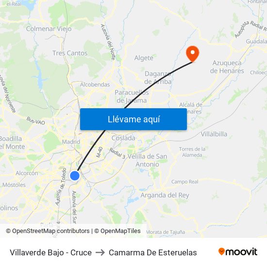 Villaverde Bajo - Cruce to Camarma De Esteruelas map