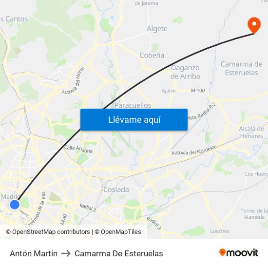 Antón Martín to Camarma De Esteruelas map