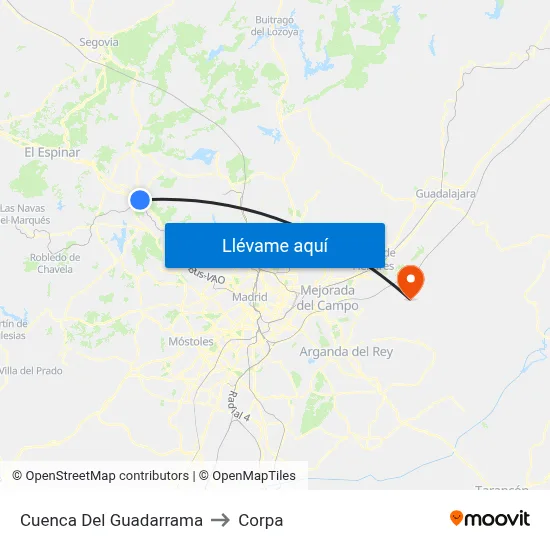 Cuenca Del Guadarrama to Corpa map