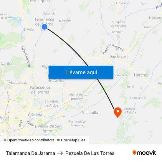 Talamanca De Jarama to Pezuela De Las Torres map