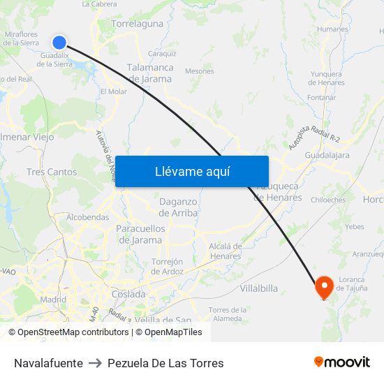 Navalafuente to Pezuela De Las Torres map
