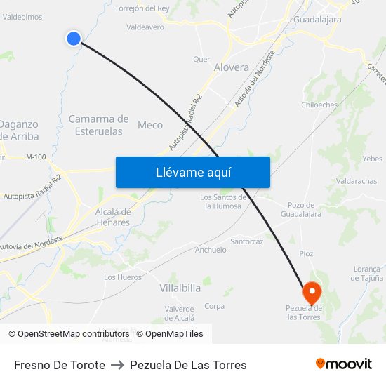 Fresno De Torote to Pezuela De Las Torres map