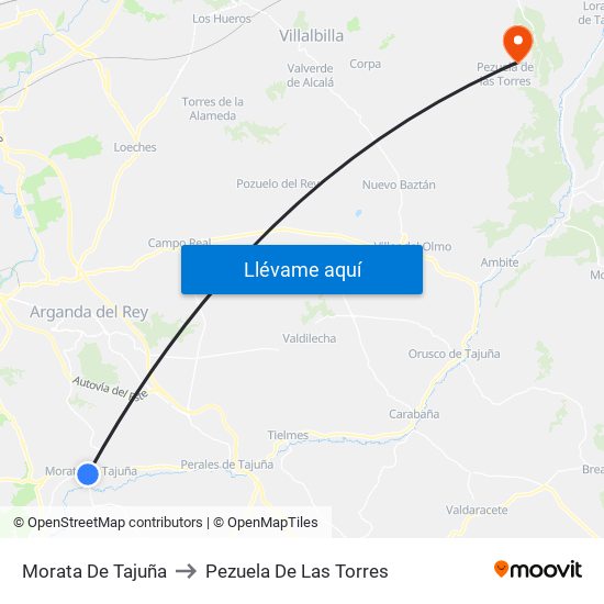 Morata De Tajuña to Pezuela De Las Torres map