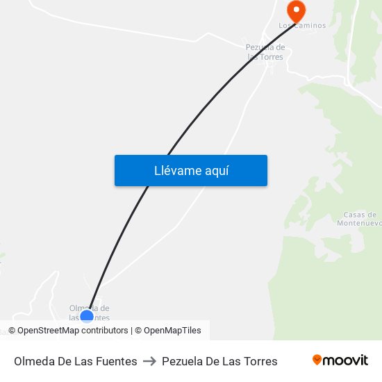 Olmeda De Las Fuentes to Pezuela De Las Torres map