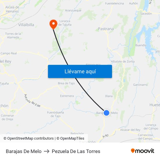 Barajas De Melo to Pezuela De Las Torres map
